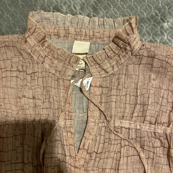 NWT H&M Boho Ruffle Tie-Front Blouse – Women’s Size L - Picture 7 of 7